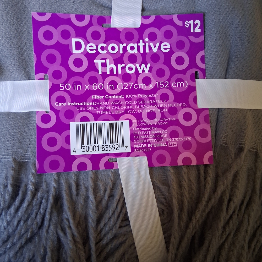 Decorative Throw Blanket - Gray Faux Fur